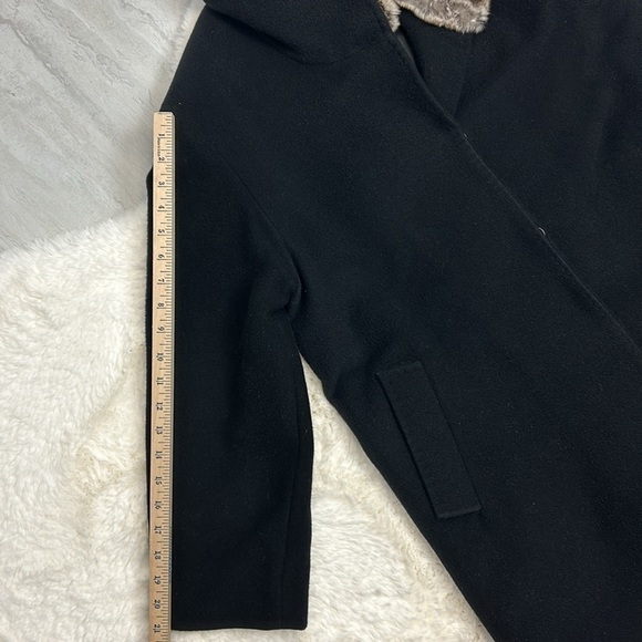 Cinzia Rocca Italian Baby Alpaca Black Winter Coat with Luxurious Fur Co… - Picture 12 of 13
